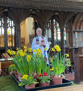 Fr David Chance celebrating Mothering Sunday