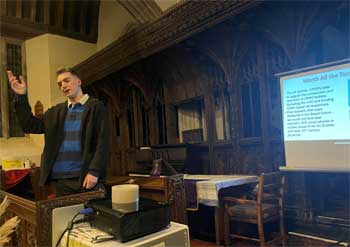 Josh Horswill giving his talk